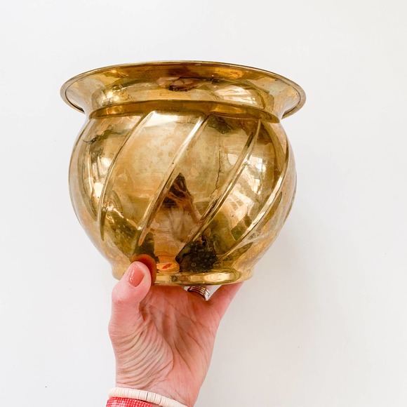 Vintage Brass Planter Bowl